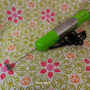 15" Zulay Kitchen Milk Frother Handheld - Drink Mixer Coffee Lattes *Neon Green